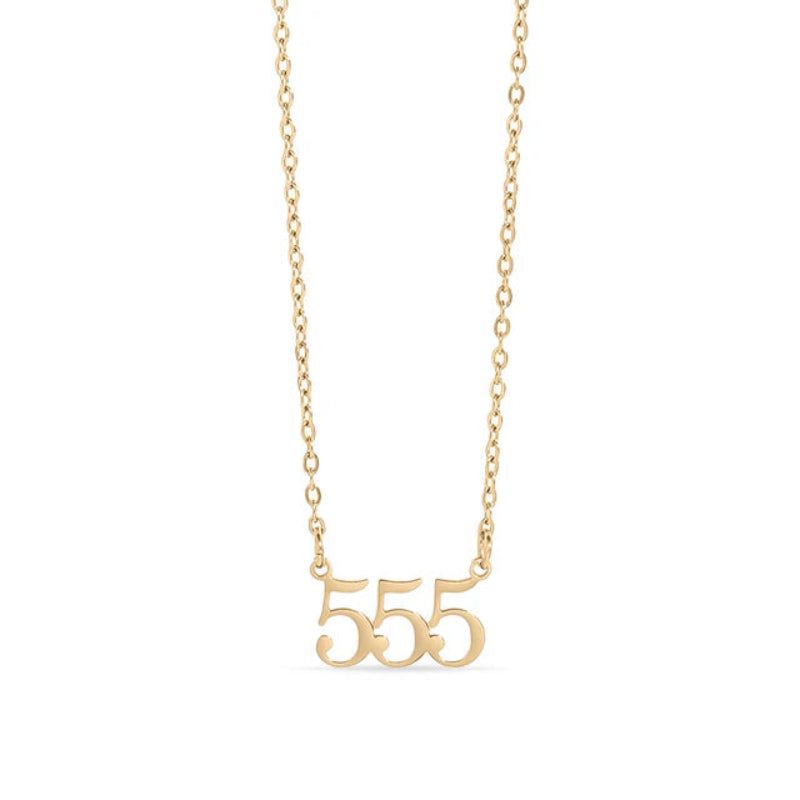 18K gold PVD coated waterproof, non-tarnish, hypoallergenic angel number necklace