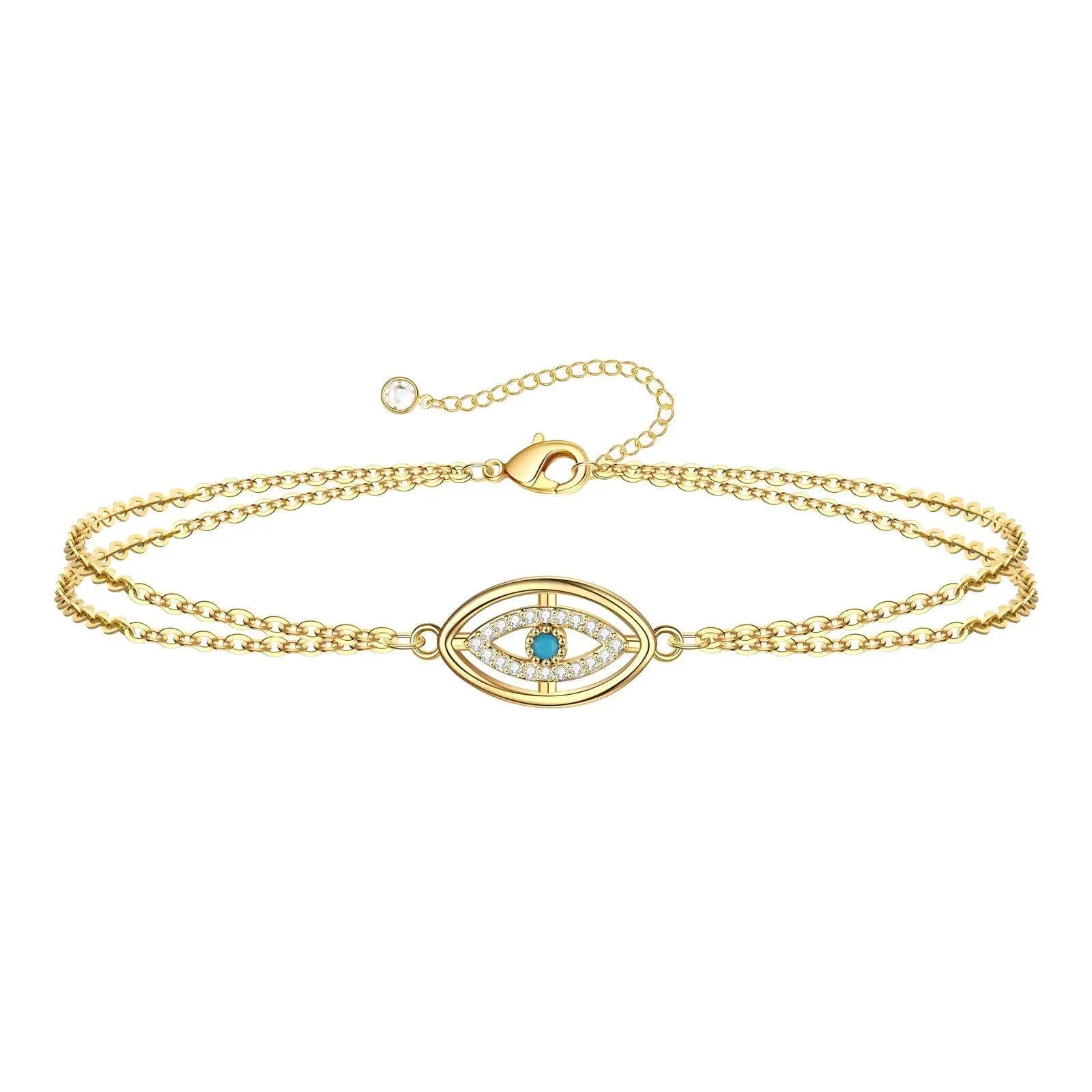 Double Chain Evil Eye Bracelet