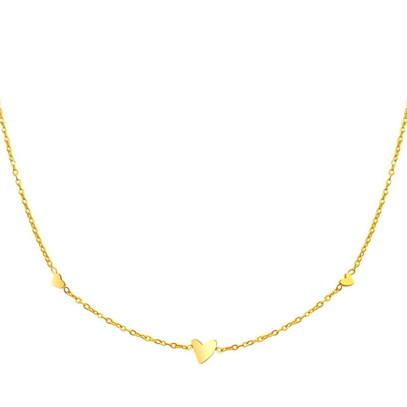 18K gold PVD coated waterproof, non-tarnish, hypoallergenic barely there heart necklace.