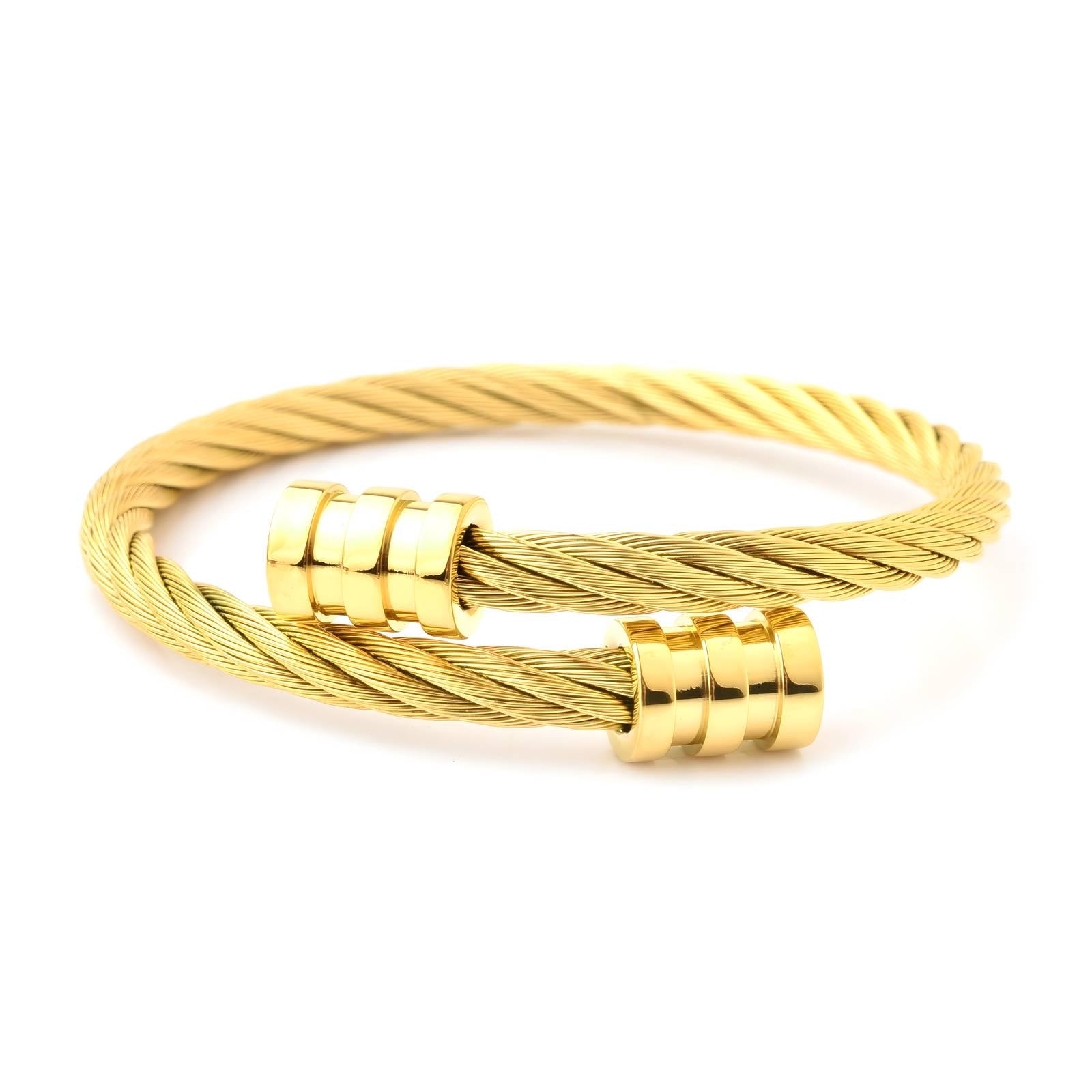 18K gold PVD coated waterproof, non-tarnish, hypoallergenic serpent wrap bracelet.