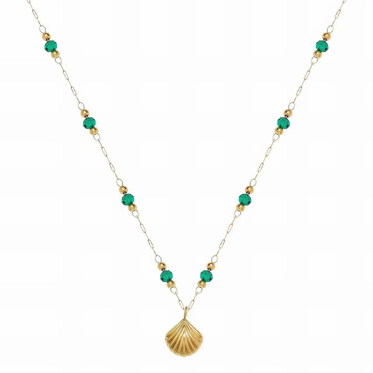 Golden Shell & Sea Beads Necklace
