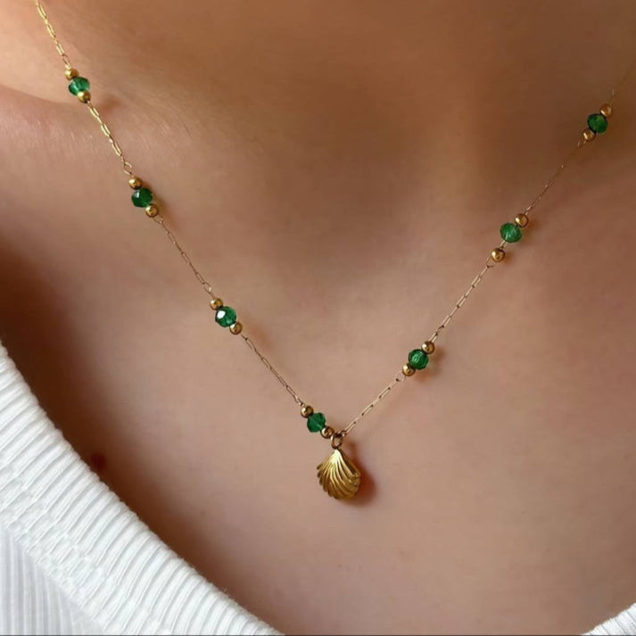 Golden Shell & Sea Beads Necklace