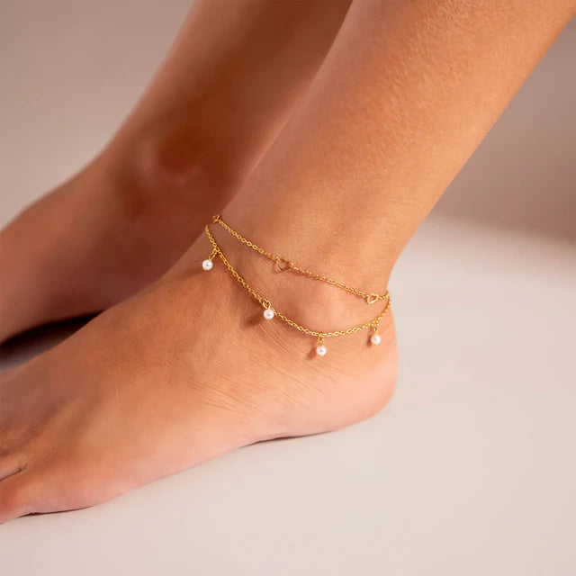 Gold & Pearl Anklet