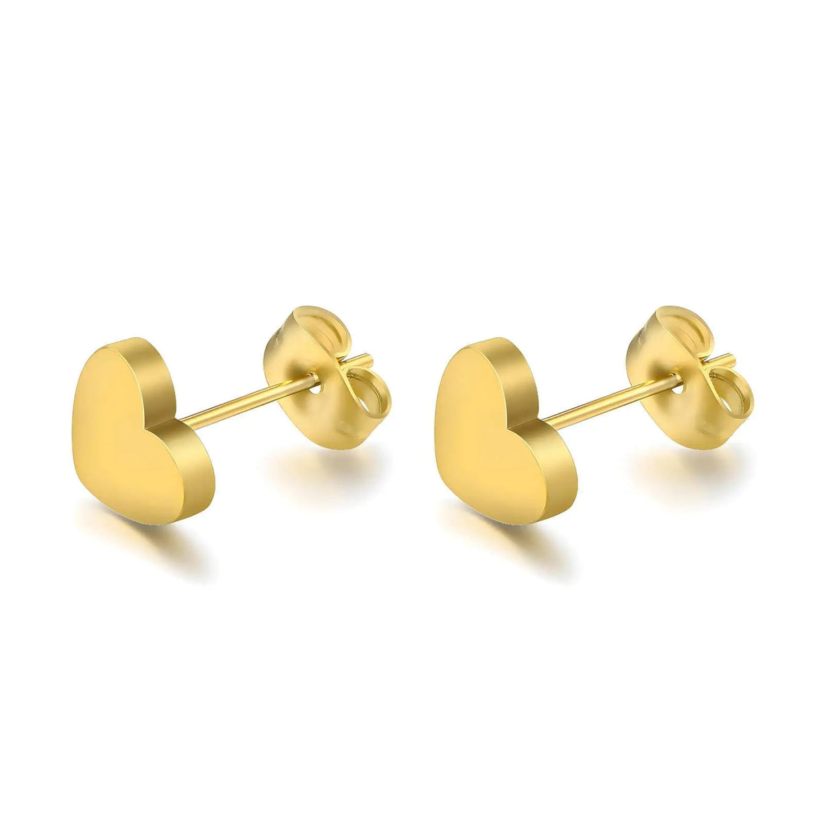 18K Gold Heart Stud Earrings | Waterproof