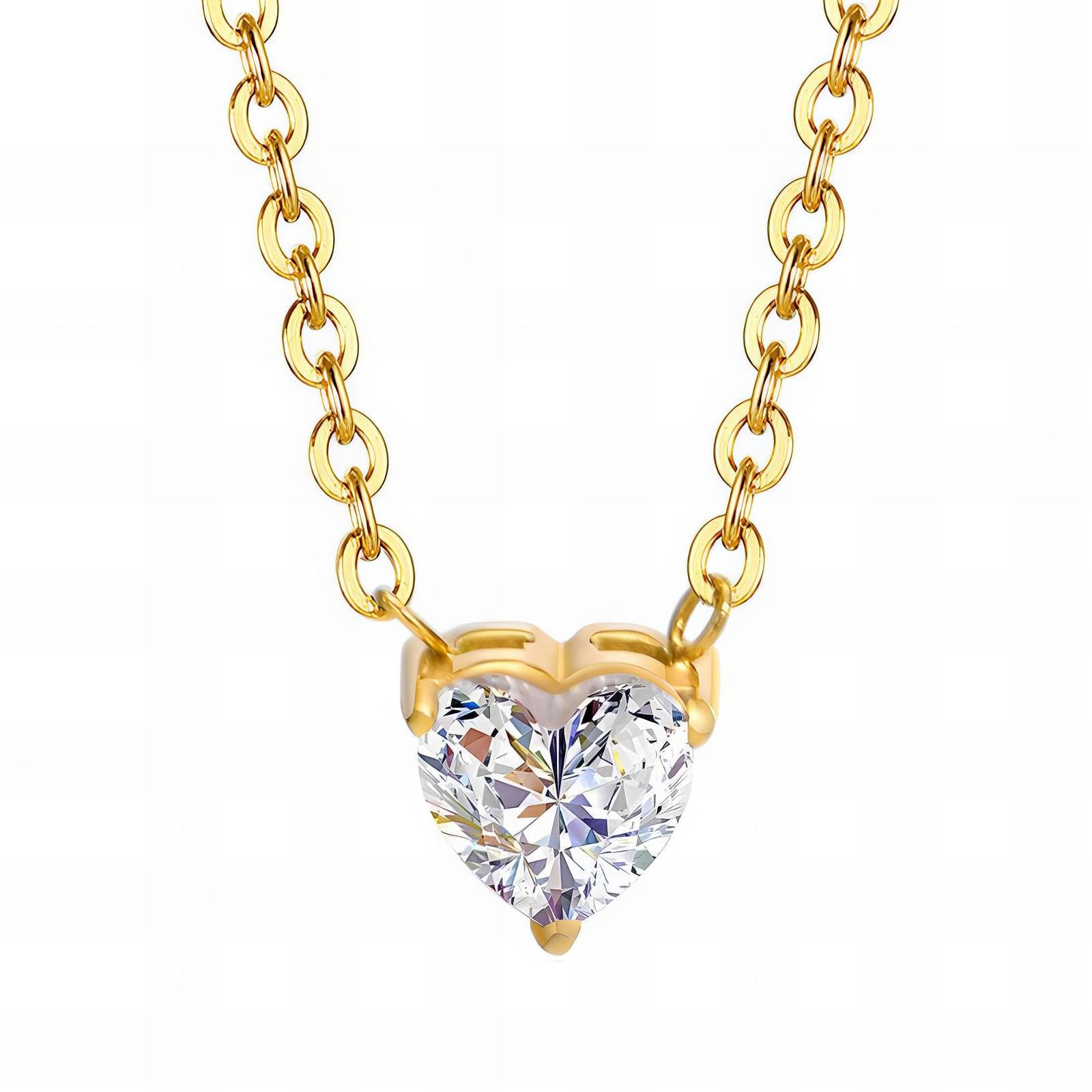 Heart-Shaped Solitaire Necklace