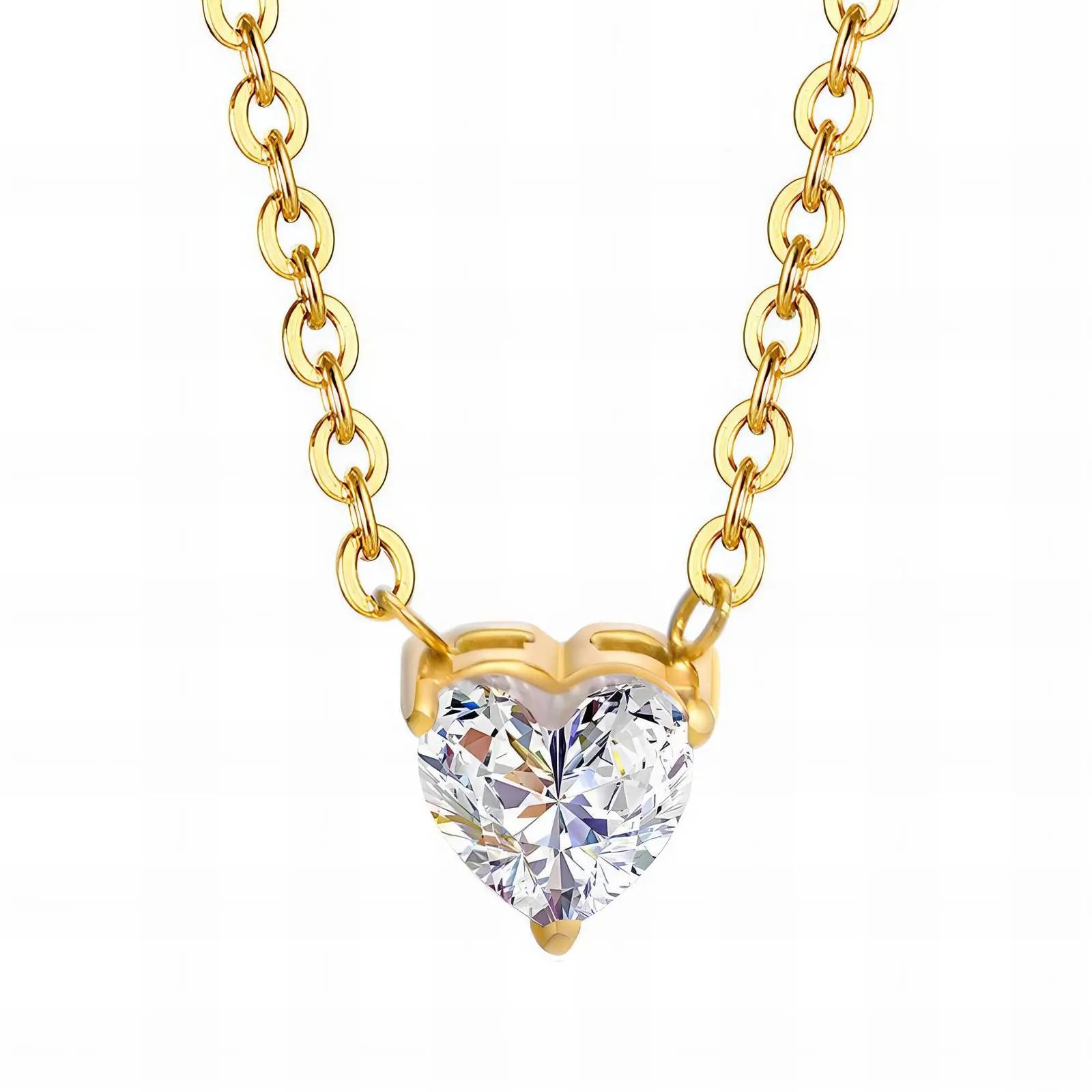 Heart-Shaped Solitaire Necklace