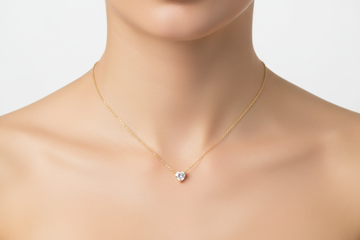 Heart-Shaped Solitaire Necklace