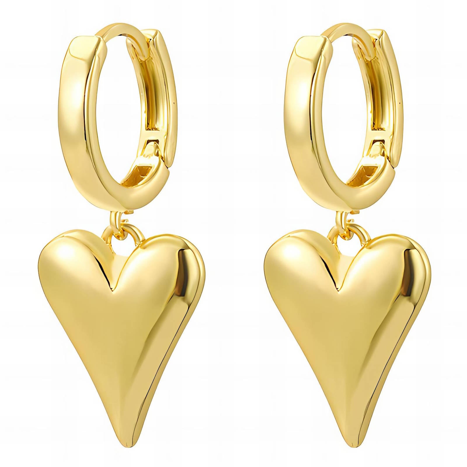 Gold Heart Huggie Earrings