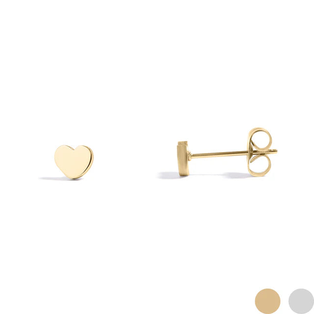 Gold Heart Stud Earrings
