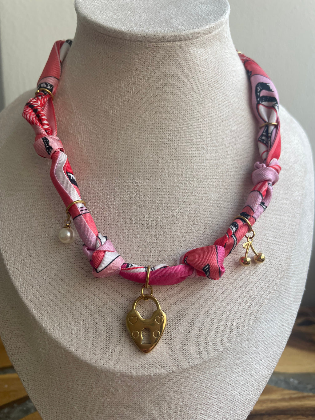 Sweetheart Charm Scarf Necklace