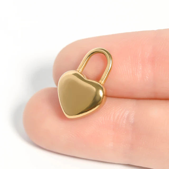 No Key Needed-Heart Padlock Charm