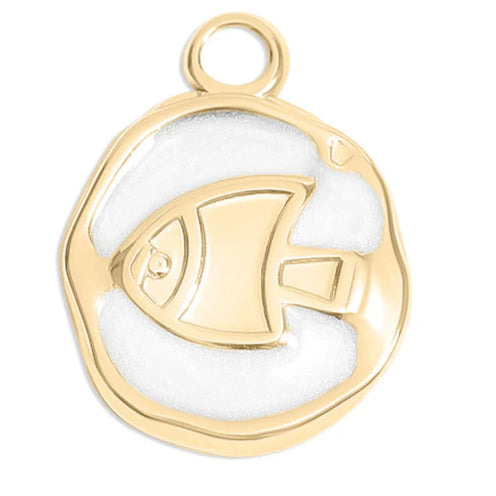 White Epoxy Fish Charm