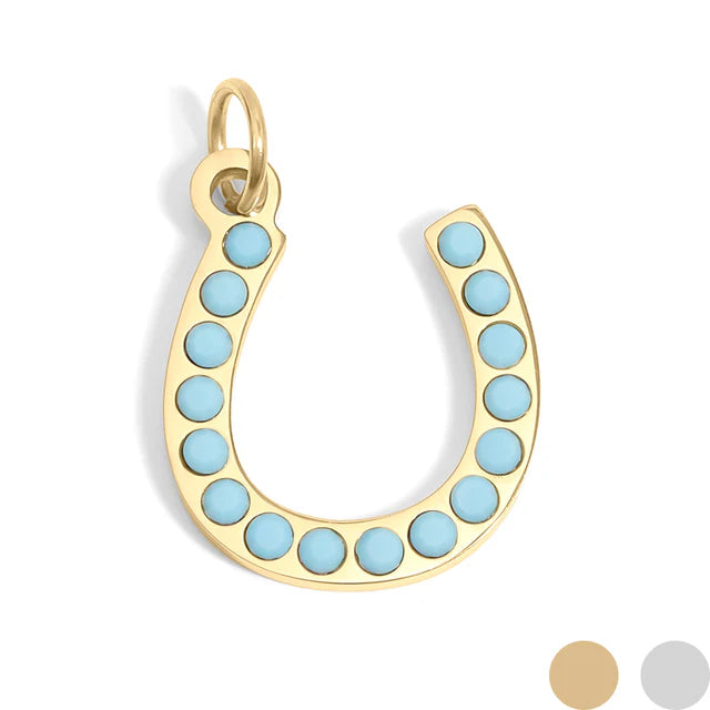 The Lucky One-Turquoise Stone Horseshoe Charm