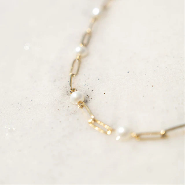 Pearl Paperclip Necklace