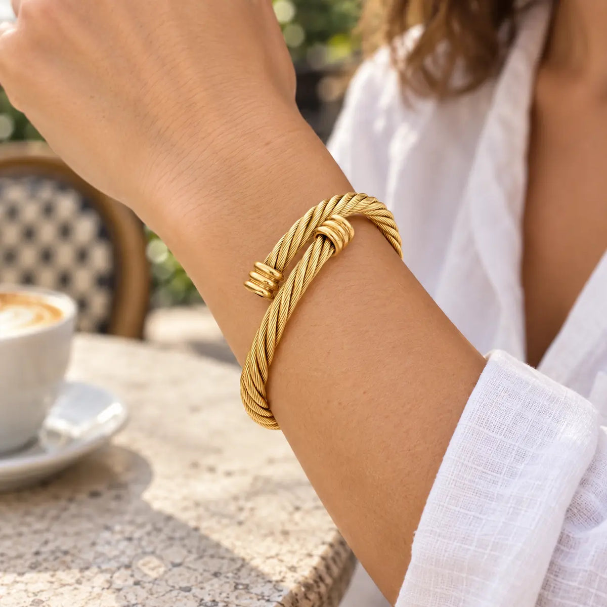serpent wrap bracelet on woman