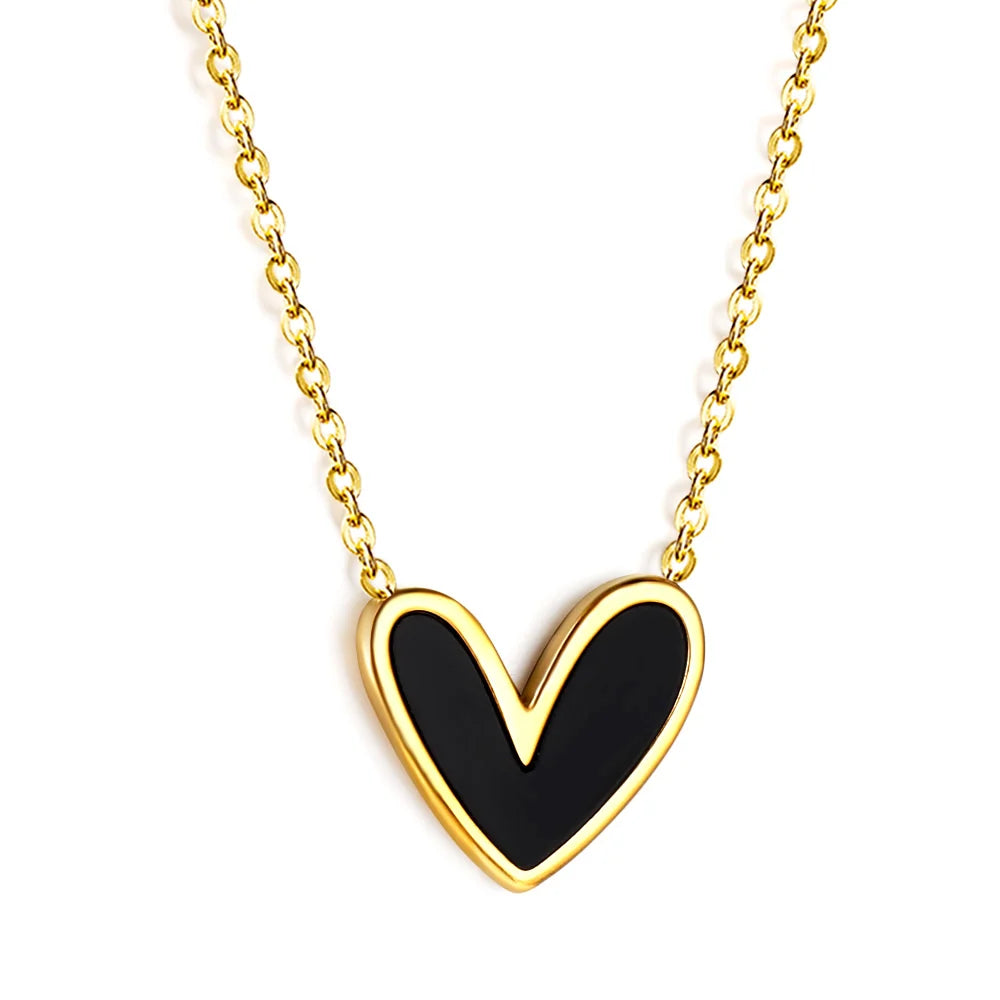 black two tone heart pendant 