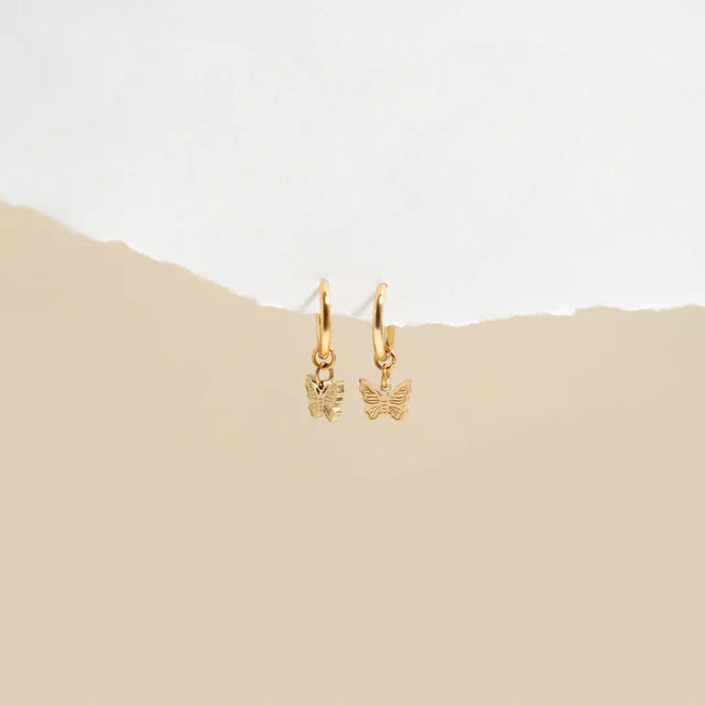 Butterfly Huggie Earrings