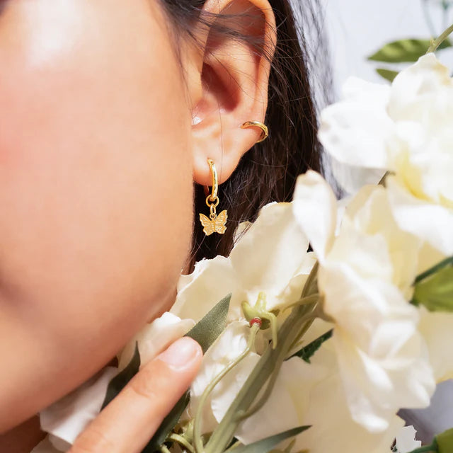 Butterfly Huggie Earrings