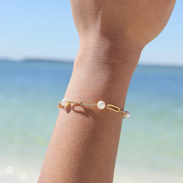 Pearl Paperclip Bracelet