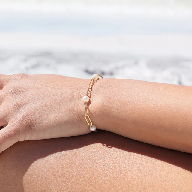 Pearl Paperclip Bracelet