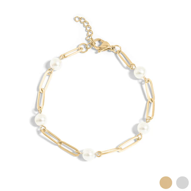 Pearl Paperclip Bracelet