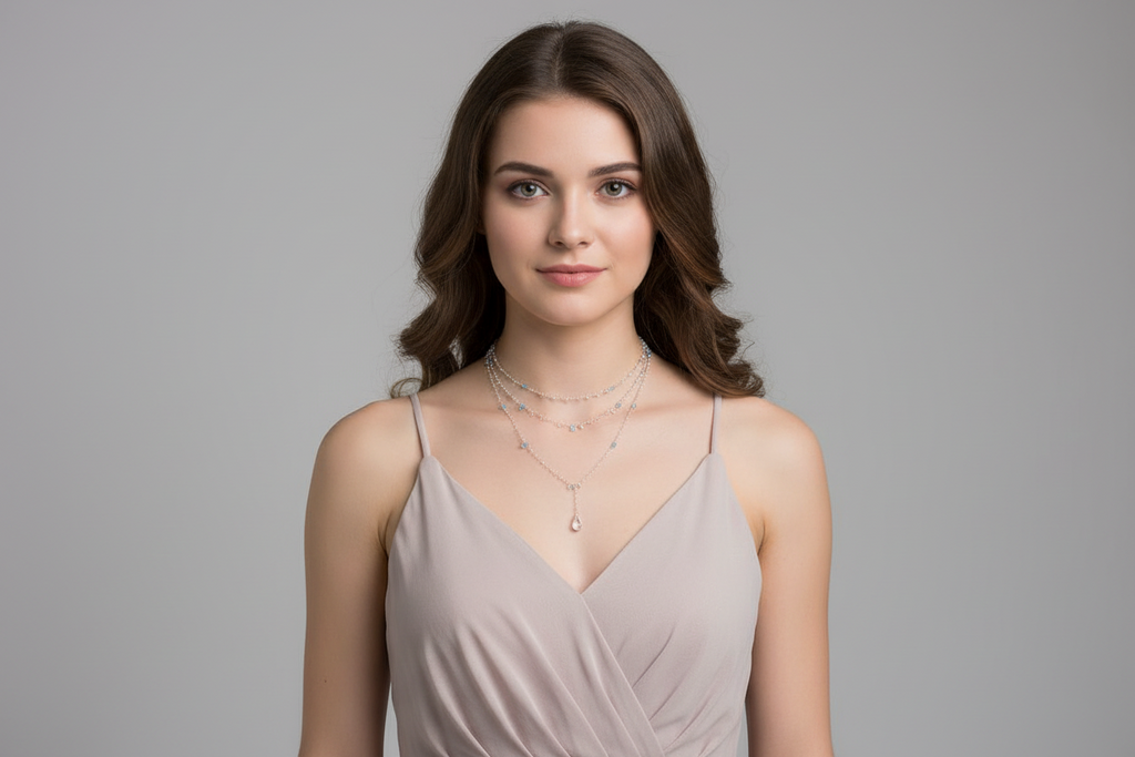Dew Drops in Bloom - Dainty Resin Necklace