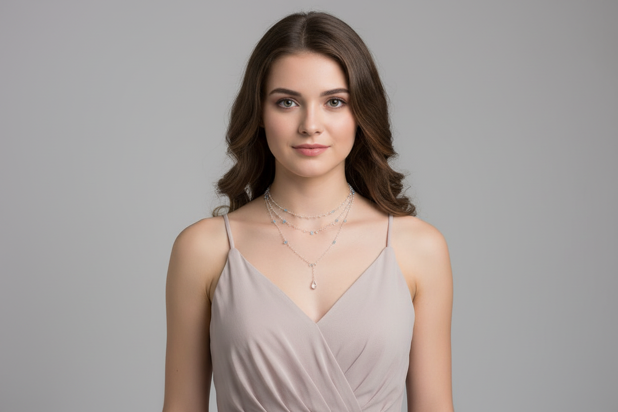 Dew Drops in Bloom - Dainty Resin Necklace