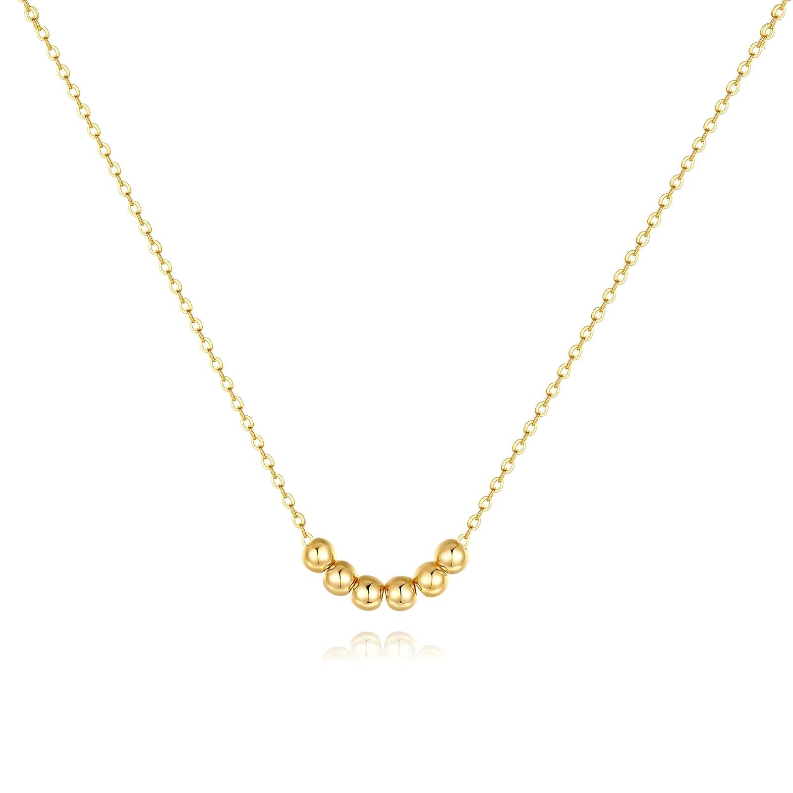 6 Gold Ball Beads Necklace