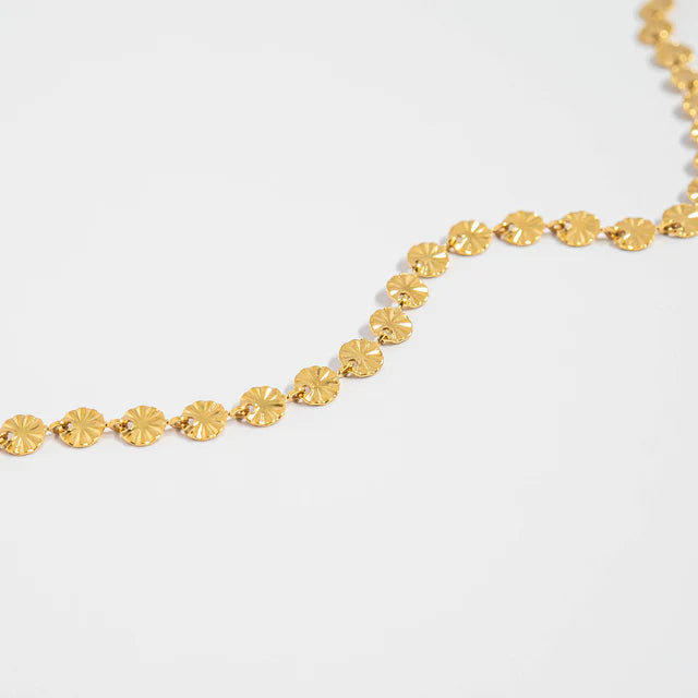 Sunburst Gold Chain Necklace