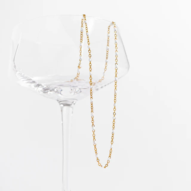 White Confetti Chain Necklace