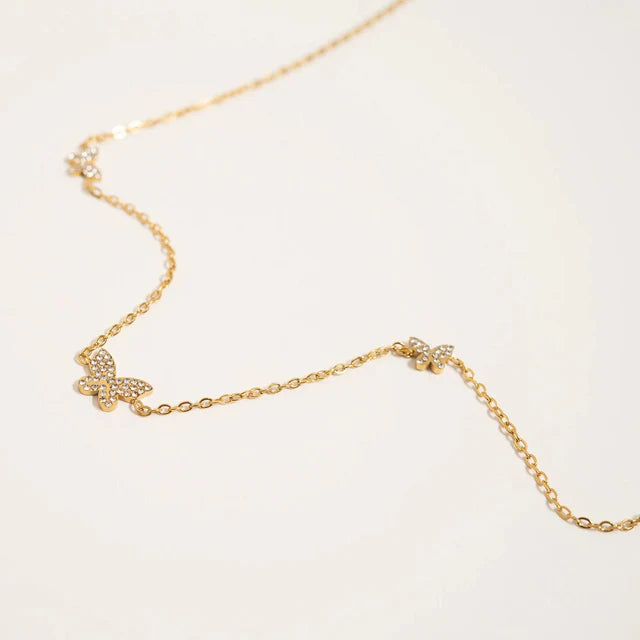 You Give Me Butterflies Trio Necklace